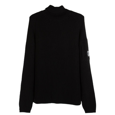 C.P. Company Merino Wool Roll Neck Black 999 13CMKN205A-005292A Degli Uberti